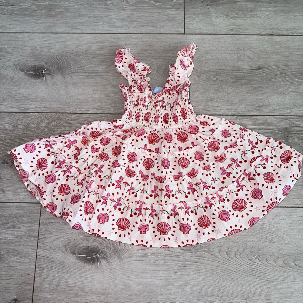 Hill House The Ellie Mermaid White Pink Nap Dress Little Girl's 2Y